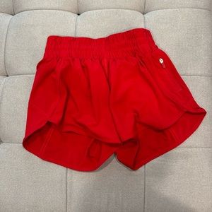 Red lululemon shorts